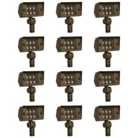 FPB02 4x/8x/12x Package Cast Brass Flood Light | 2W-7W 3000K Warm White Integrated LED 12V Low Voltage Landscape Light