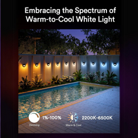 DLRA04 6 Pack 2.5W RGBCW Color Changing 2200K-6500K Round Waterproof LED Stairs, Fence, Deck Light Fixture