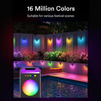 DLRA04 6 Pack 2.5W RGBCW Color Changing 2200K-6500K Round Waterproof LED Stairs, Fence, Deck Light Fixture