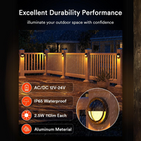 DLRA04 6 Pack 2.5W RGBCW Color Changing 2200K-6500K Round Waterproof LED Stairs, Fence, Deck Light Fixture