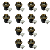 UNB03 4x/8x/12x Package Cast Brass 12V Low Voltage Shielded LED In-ground Well Light IP65 Waterproof with 5W 3000K Bulb