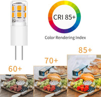 10 Pack G4 1.3W Bi Pin 3000K/6000K LED Ceramic Capsule 120V Line Voltage Bulb Energy Efficient Light