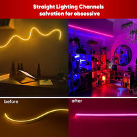 AC01 Aluminum Channel 3.3FT/1M For 6x12mm LED Silicon Neon Strip Lights Package