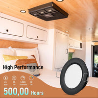 CBA10 8 Pack 2.5W Round Recessed Cast Aluminum Cabinet Light Energy Saving Dimmable LED Downlighting