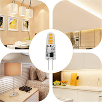 10 Pack 120V Line Voltage G4 1.2W Bi Pin 3000K/6000K LED Silicone Capsule Bulb Energy Efficient Light