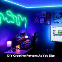 SLNR15 Dotless Neon RGB + Warm White 2800K or Cool White 6000K LED Strip Light Remote and Wi-Fi App Control DC24V IP65 Outdoor Rated Dimmable Silicone Strip Light Screws, Mounting Clips, End Cap, Screws, Remote Control and Controller with Power Cable