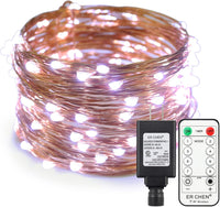 Fairy Lights LED 4.5V Low Voltage Dimmable Copper Wire Starry String Lights 2700K or 5000K IP65 Waterproof with Remote Control and Adapter