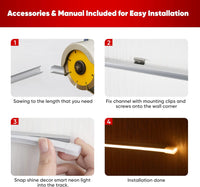AC01 Aluminum Channel 3.3FT/1M For 6x12mm LED Silicon Neon Strip Lights Package