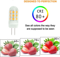 5 Pack G4 3W Bi Pin 3000K/6000K LED Ceramic Capsule 120V Line Voltage Bulb Energy Efficient Light