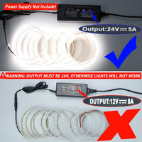 SL15 Ultra Bright Single-Color 3000K/4000K/5000K LED Dimmable Strip Light, 7.31W/ft 16.4ft SMD 2835 Strip Lights IP65 Waterproof Low Voltage 10mm DC24V Super Bright Tape Light