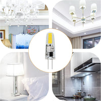 10 Pack 120V Line Voltage G4 1.2W Bi Pin 3000K/6000K LED Silicone Capsule Bulb Energy Efficient Light