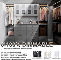 SL15 Ultra Bright Single-Color 3000K/4000K/5000K LED Dimmable Strip Light, 7.31W/ft 16.4ft SMD 2835 Strip Lights IP65 Waterproof Low Voltage 10mm DC24V Super Bright Tape Light