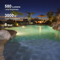 ULBA01 Aluminum Underwater Landscape AC12V 6W 3000K 580LM Integrated LED Fountain Light Pond Lighting IP68 Package of 2