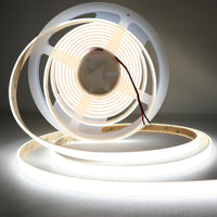 SLD25 Dotless Linear LED Dimmable, 6000K Cool White 4.27W/ft 16.4ft COB Strip Lights IP67 Waterproof Low Voltage 12mm DC12V/24V Diffused Tape Light