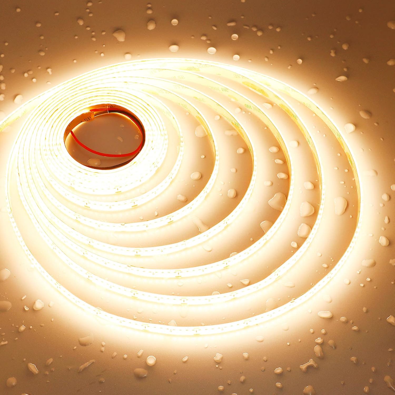 SL15 Ultra Bright Single-Color 3000K/4000K/5000K LED Dimmable Strip Light, 7.31W/ft 16.4ft SMD 2835 Strip Lights IP65 Waterproof Low Voltage 10mm DC24V Super Bright Tape Light