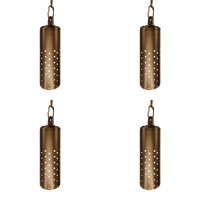 HLB09 4x/8x/12x Package 12V LED Low Voltage Brass Cylinder Pendant Light Hanging Downlight Fixture with 5W 3000K Bulb