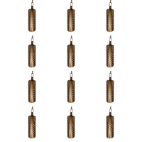 HLB09 4x/8x/12x Package 12V LED Low Voltage Brass Cylinder Pendant Light Hanging Downlight Fixture with 5W 3000K Bulb