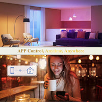 RGBCW MR16 5W Smart WIFI LED Light Bulb 4 Pack, Energy Saving RGBCW Color Changing 12V Outdoor LED Bulb Compatible with Alexa, Google Assistant, and Siri
