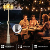 PLH01 Classic Black or White Aluminum 3-Head Post Light 95