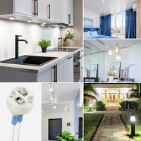 Ceramic Socket Adapter for G4, G6.35, MR11, MR16 Bulbs Package – 12V-250V Heat-Resistant Light Bulb Holder for Halogen and LED – Replacement Connector