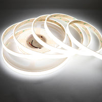 SLD25 Dotless Linear LED Dimmable, 6000K Cool White 4.27W/ft 16.4ft COB Strip Lights IP67 Waterproof Low Voltage 12mm DC12V/24V Diffused Tape Light