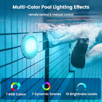 PL35 12V AC Remote-Operated LED Stainless Steel Pool Light Jacuzzi Spa RGB Color Changing Low Voltage Light with Remote Control