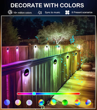 DLRA03 6 Pack 3W RGBCW Color Changing 2700K-6500K Round Waterproof LED Stairs Half Moon Deck Light Fixture