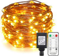 Fairy Lights LED 4.5V Low Voltage Dimmable Copper Wire Starry String Lights 2700K or 5000K IP65 Waterproof with Remote Control and Adapter
