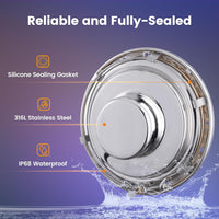 PL35 12V AC Remote-Operated LED Stainless Steel Pool Light Jacuzzi Spa RGB Color Changing Low Voltage Light with Remote Control