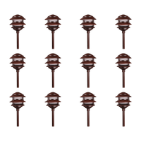 KL302 4x/8x/12x Package 12V AC/DC Aluminum Low Voltage Landscape Lighting 3 Tier Pagoda Path Light 3W 2700K Bulb