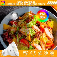 6-Pack MR16 5W 120V GU10 LED Bulbs 500LM 3CCT 2700K/4000K/6000K Non-Dimmable Energy Saving Light 120 Degree Beam Angle Line Voltage