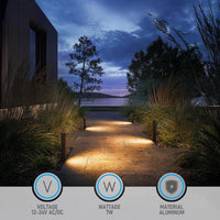 ALP54 Low Voltage Pathway Lights Package Arc-Shaped Oil-Rubbed Bronze Cast Aluminum, 7W 5CCT 12V-24V AC/DC LED Walkway Lighting IP65 Waterproof