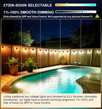 DLRA03 6 Pack 3W RGBCW Color Changing 2700K-6500K Round Waterproof LED Stairs Half Moon Deck Light Fixture