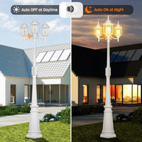 PLH01 Classic Black or White Aluminum 3-Head Post Light 95