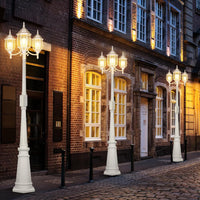 PLH01 Classic Black or White Aluminum 3-Head Post Light 95