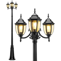 PLH02 Classic Black or White Aluminum 3-Head Post Light 92.5