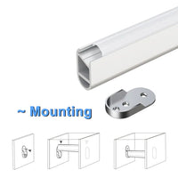 Paquete de 10 rieles colgantes de armario ovalados de aluminio AP16F Accesorio de barra de armario con luz LED