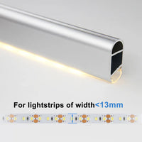 Paquete de 10 rieles colgantes de armario ovalados de aluminio AP16F Accesorio de barra de armario con luz LED