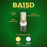 BA15D 3.5W Bayonet Style LED Capsule 12V Low Voltage Energy Efficient 1156 Light Bulb