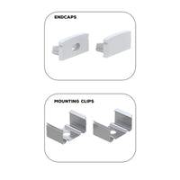 BN252 Rectangular Surface Mounted 8 ft Aluminum Channel 10 Pack for 0.43