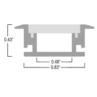 BN264 Rectangular Floor In-Ground Driveway Walkway 8 ft Aluminum Channel 10 Pack LED Strip Light Cover End Caps