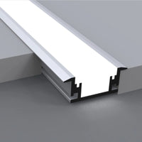 BN264 Rectangular Floor In-Ground Driveway Walkway 8 ft Aluminum Channel 10 Pack LED Strip Light Cover End Caps