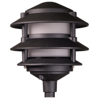 KL302 4x/8x/12x Package 12V AC/DC Aluminum Low Voltage Landscape Lighting 3 Tier Pagoda Path Light 3W 2700K Bulb