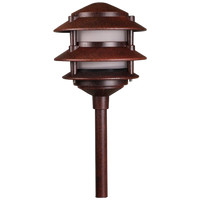 KL302 4x/8x/12x Package 12V AC/DC Aluminum Low Voltage Landscape Lighting 3 Tier Pagoda Path Light 3W 2700K Bulb