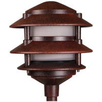 KL302 4x/8x/12x Package 12V AC/DC Aluminum Low Voltage Landscape Lighting 3 Tier Pagoda Path Light 3W 2700K Bulb