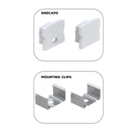 BN253 Square Surface Mounted 8 ft Aluminum Channel 10 Pack for 0.49