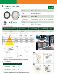 CB07 Redondo LED Dimmable Aluminio fundido Empotrable Gabinete Luz Abajo Accesorio de iluminación
