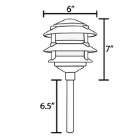 CDPA72 4x/8x/12x Package Black 12V AC/DC Aluminum 12V Low Voltage Landscape Lighting 3 Tier Pagoda Path Light 3W 2700K G4 Bulb