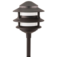 CDPA72 Black/Brown 12V AC/DC Low Voltage Landscape Lighting 3 Tier Pagoda Aluminum Path Light