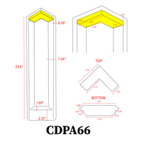 CDPA66 10W 3000K Warm White Integrated LED Modern 12V Low Voltage Bollard Light Landscape Aluminum Path Light